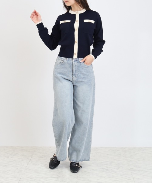 TRUDEA（トルディア）の「スポンディッシュニュアンスボタンカーディガン（カーディガン/ボレロ・レディース・ネイビー/ブラウン/グリーン/アイボリー/その他・MEDIUM/LARGE）」の11枚目の写真