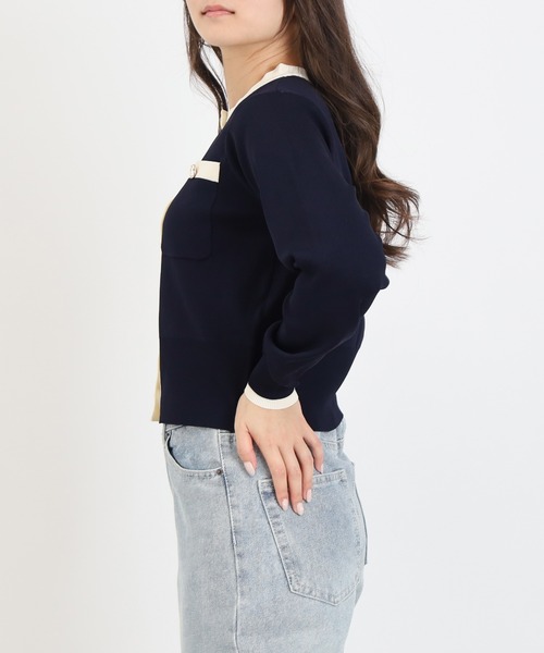 TRUDEA（トルディア）の「スポンディッシュニュアンスボタンカーディガン（カーディガン/ボレロ・レディース・ネイビー/ブラウン/グリーン/アイボリー/その他・MEDIUM/LARGE）」の8枚目の写真