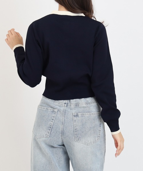 TRUDEA（トルディア）の「スポンディッシュニュアンスボタンカーディガン（カーディガン/ボレロ・レディース・ネイビー/ブラウン/グリーン/アイボリー/その他・MEDIUM/LARGE）」の7枚目の写真