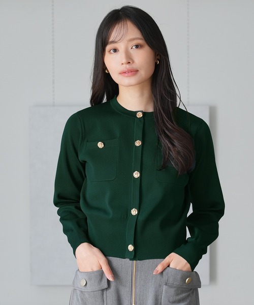 TRUDEA（トルディア）の「スポンディッシュニュアンスボタンカーディガン（カーディガン/ボレロ・レディース・ネイビー/ブラウン/グリーン/アイボリー/その他・MEDIUM/LARGE）」の12枚目の写真