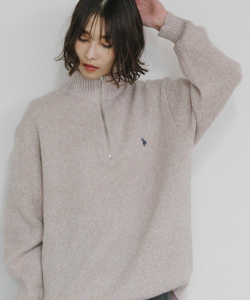 U.S. POLO ASSN.(ユーエスポロアッスン)の「U.S. POLO ASSN./ユーエスポロアッスン メランジハーフジップ 冬服(ニット/セーター・メンズ・ネイビー/オートミール/ブラック/グレー・LL/L/M)」の3枚目の写真
