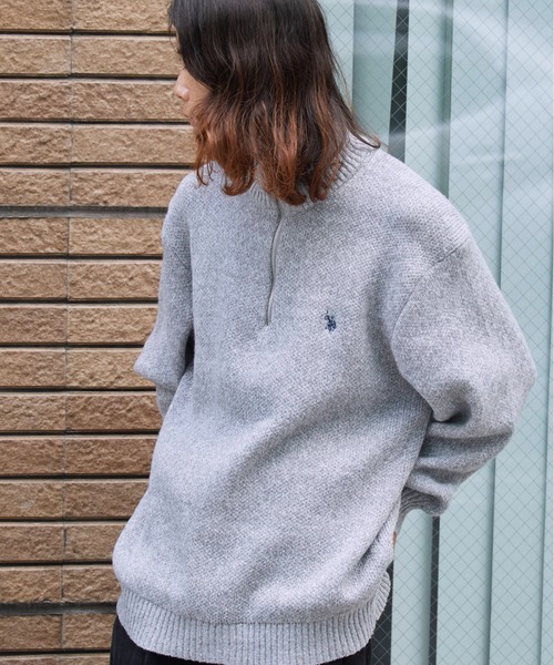 U.S. POLO ASSN.(ユーエスポロアッスン)の「U.S. POLO ASSN./ユーエスポロアッスン メランジハーフジップ 冬服(ニット/セーター・メンズ・ネイビー/オートミール/ブラック/グレー・LL/L/M)」の14枚目の写真