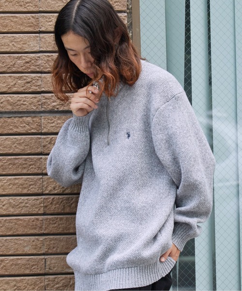 U.S. POLO ASSN.(ユーエスポロアッスン)の「U.S. POLO ASSN./ユーエスポロアッスン メランジハーフジップ 冬服(ニット/セーター・メンズ・ネイビー/オートミール/ブラック/グレー・LL/L/M)」の15枚目の写真