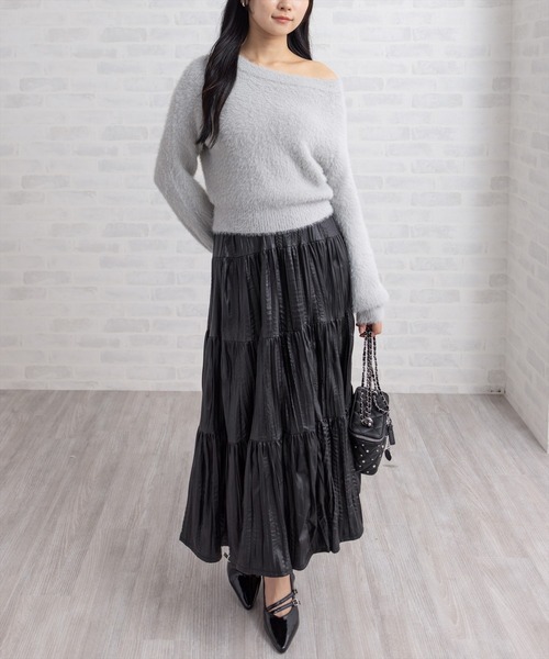 CLEAR BASIC（クリアベーシック）の「フェイクレザーティアードロングスカート［大人 カジュアル 着回し力抜群］（スカート・レディース・ダークブラウン/ブラック/カーキ・F）」の16枚目の写真