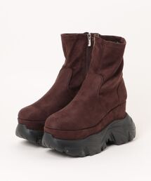 厚底スニーカーソールストレッチブーツ