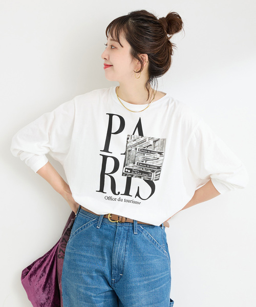 B.C STOCK(ベーセーストック)の「MCL/エムシーエル 別注 ロゴ L/S TEE(Tシャツ/カットソー・レディース・ホワイト系その他/ホワイト/ブラック系その他/ブラック・FREE)」の2枚目の写真