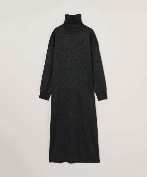 three dots(スリードッツ)の「【ラメニット】ルレックスセーター ドレス(ワンピース・レディース・ブラック/ベージュ/グレー・SMALL/MEDIUM)」の2枚目の写真
