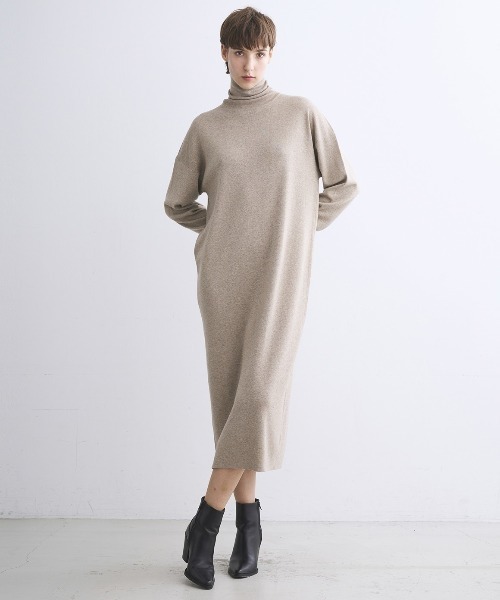 three dots(スリードッツ)の「【ラメニット】ルレックスセーター ドレス(ワンピース・レディース・ブラック/ベージュ/グレー・SMALL/MEDIUM)」の10枚目の写真