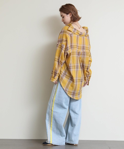 Re Fiina（フィーナ）の「ガーゼドルマンチェックシャツ（シャツ/ブラウス・レディース・イエロー/ブラウン/レッド・38）」の16枚目の写真