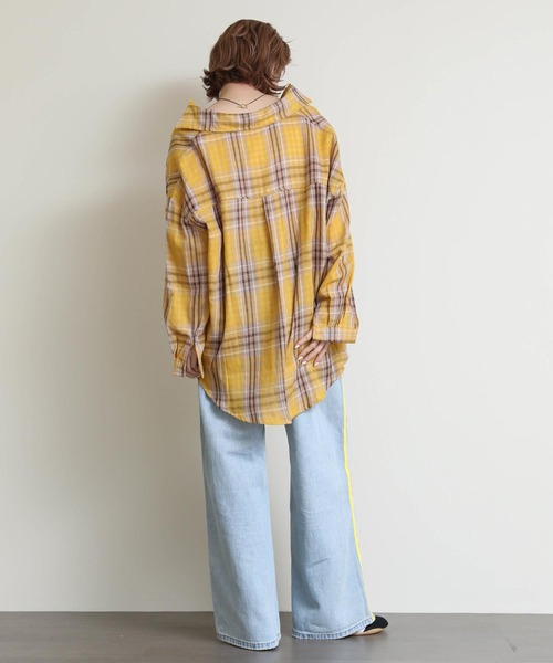 Re Fiina（フィーナ）の「ガーゼドルマンチェックシャツ（シャツ/ブラウス・レディース・イエロー/ブラウン/レッド・38）」の17枚目の写真