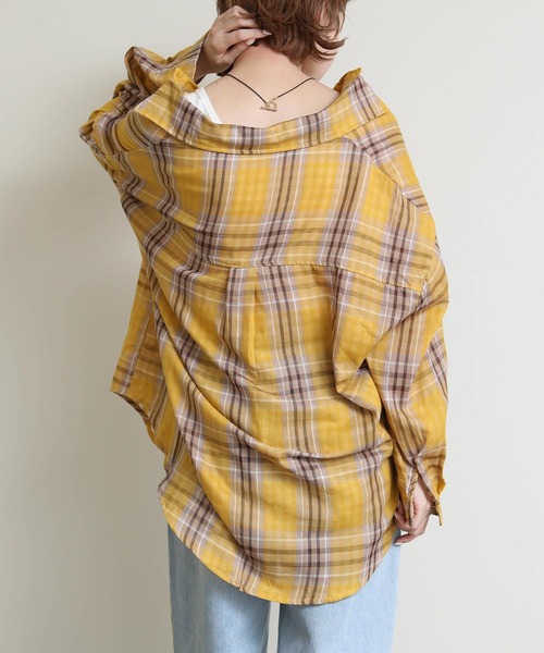 セール】ガーゼドルマンチェックシャツ（シャツ/ブラウス）｜Re Fiina