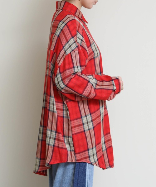 Re Fiina（フィーナ）の「ガーゼドルマンチェックシャツ（シャツ/ブラウス・レディース・イエロー/ブラウン/レッド・38）」の9枚目の写真