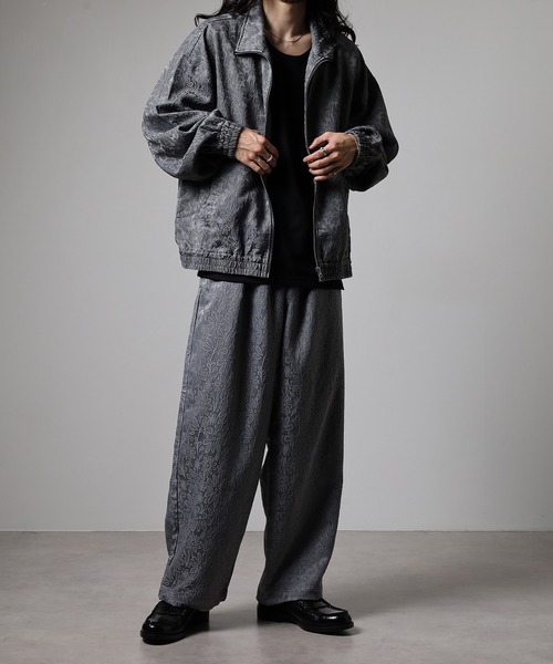 ATELANE /ピグメントジャガードセットアップ/トラックトップ/カーブパンツ セール】ATELANE ピグメントジャガードセットアップ/トラックトップ