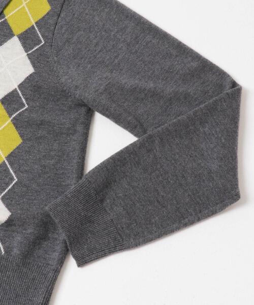 URBAN RESEARCH（アーバンリサーチ）の「アーガイルシャツカラーカーディガン（ニット/セーター・レディース・ネイビー/グレー・FREE）」の12枚目の写真