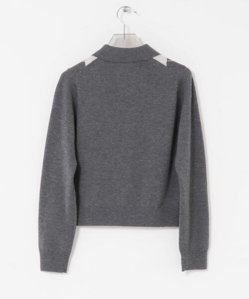 URBAN RESEARCH（アーバンリサーチ）の「アーガイルシャツカラーカーディガン（ニット/セーター・レディース・ネイビー/グレー・FREE）」の13枚目の写真