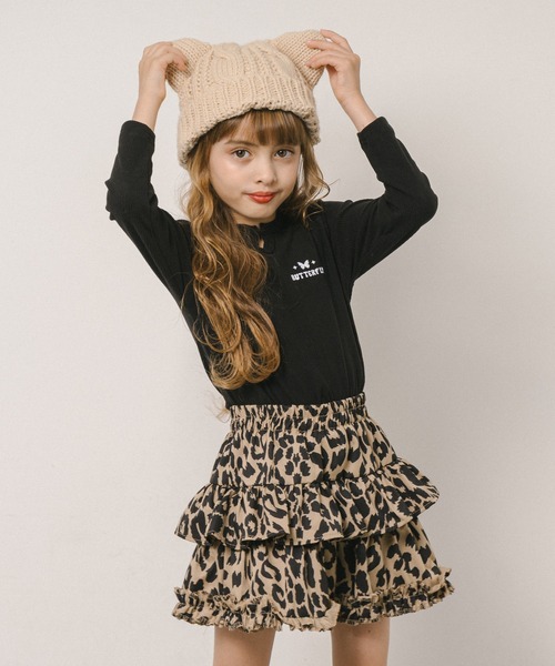 URBAN CHERRY（アーバンチェリー）の「猫耳ニット帽（ニットキャップ/ビーニー・キッズ・ベージュ/ブラック・FREE）」の3枚目の写真