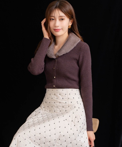 NOELA（ノエラ）の「ファーカラーニット（ニット/セーター・レディース・ブラウン/ベージュ/ブラック・フリー）」の17枚目の写真