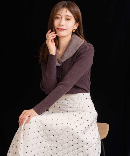 NOELA（ノエラ）の「ファーカラーニット（ニット/セーター・レディース・ブラウン/ベージュ/ブラック・フリー）」の19枚目の写真