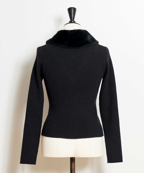 NOELA（ノエラ）の「ファーカラーニット（ニット/セーター・レディース・ブラウン/ベージュ/ブラック・フリー）」の6枚目の写真