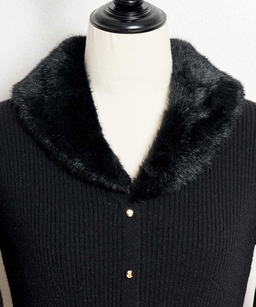 NOELA（ノエラ）の「ファーカラーニット（ニット/セーター・レディース・ブラウン/ベージュ/ブラック・フリー）」の5枚目の写真