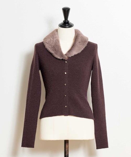 NOELA（ノエラ）の「ファーカラーニット（ニット/セーター・レディース・ブラウン/ベージュ/ブラック・フリー）」の13枚目の写真