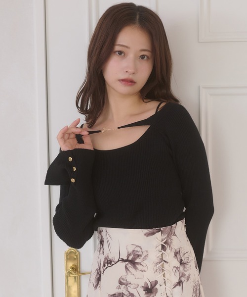 セール】off shoulder flare sleeve knit / オフショルフレアスリーブ