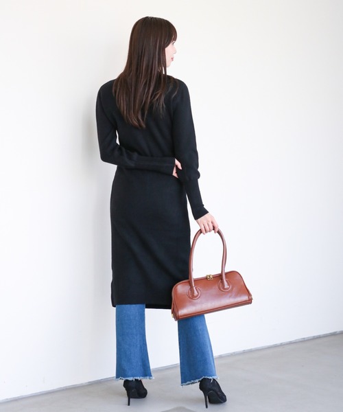 a lot of love(ア ロット オブ ラブ)の「ラウンドキーネック ニットワンピース(ワンピース・レディース・ブラック/オフホワイト/グレー・FREE)」の14枚目の写真