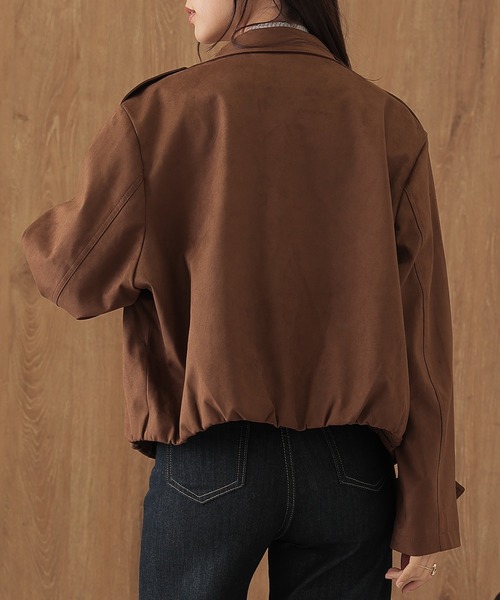 SUWDEE(スーディー)の「stand collar belt double breasted coat(その他アウター・レディース・ブラウン/アイボリー・FREE)」の13枚目の写真
