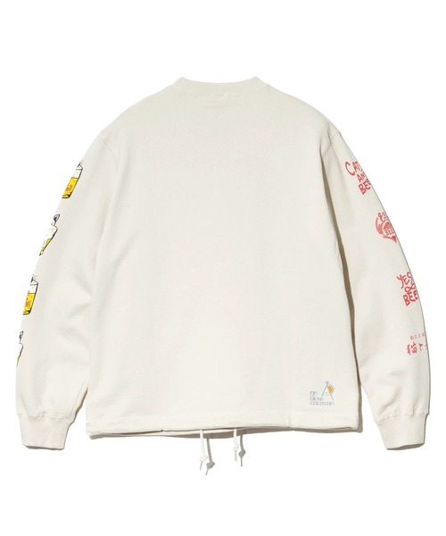 go slow caravan（ゴースローキャラバン）の「空紡糸裏毛 猫と麦酒 ヘムスピンドル クルースウェット（スウェット・メンズ・アイボリー/ブラック・SMALL/MEDIUM/LARGE/X-LARGE）」の18枚目の写真