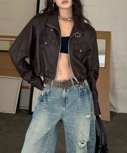 A'GEM/9 × .kom 『.KOM/ドットケーオーエム』 Y2K Faux Leather Short