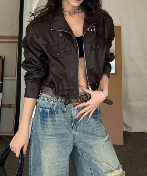 A'GEM/9 × .kom 『.KOM/ドットケーオーエム』 Y2K Faux Leather Short