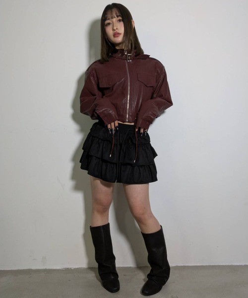 A'GEM/9 × .kom 『.KOM/ドットケーオーエム』 Y2K Faux Leather Short