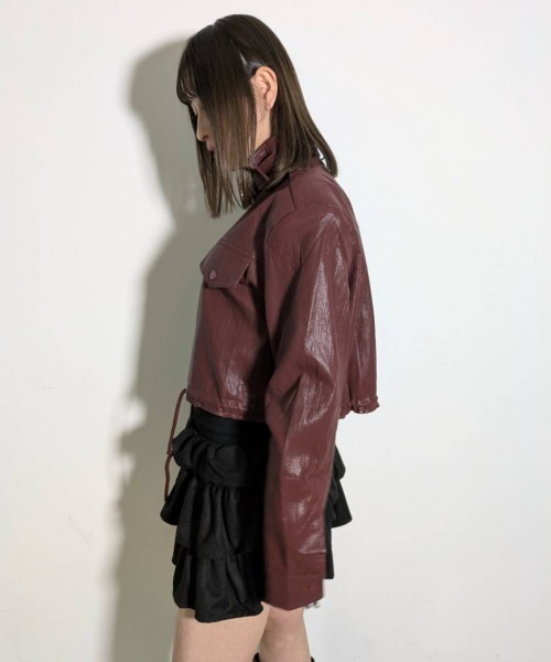 A'GEM/9 × .kom 『.KOM/ドットケーオーエム』 Y2K Faux Leather Short