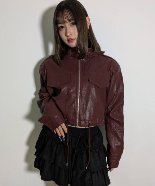 A'GEM/9 × .kom 『.KOM/ドットケーオーエム』 Y2K Faux Leather Short