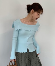 オフショルダー」に該当するトップス（ブルー・ネイビー/青色系