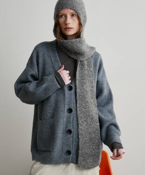 Auntie Rosa Holiday（アンティローザホリデー）の「オーバーサイズカーディガン（カーディガン/ボレロ・レディース・チャコールグレー/ブラック/ピンク/ホワイト・FREE）」の4枚目の写真