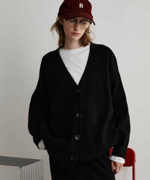 Auntie Rosa Holiday（アンティローザホリデー）の「オーバーサイズカーディガン（カーディガン/ボレロ・レディース・チャコールグレー/ブラック/ピンク/ホワイト・FREE）」の3枚目の写真