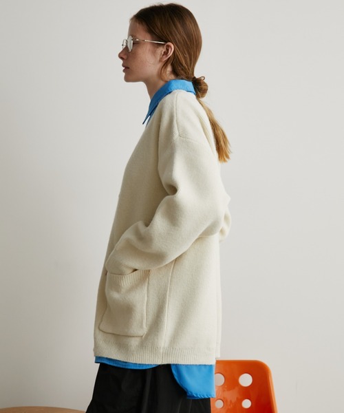 Auntie Rosa Holiday（アンティローザホリデー）の「オーバーサイズカーディガン（カーディガン/ボレロ・レディース・チャコールグレー/ブラック/ピンク/ホワイト・FREE）」の19枚目の写真