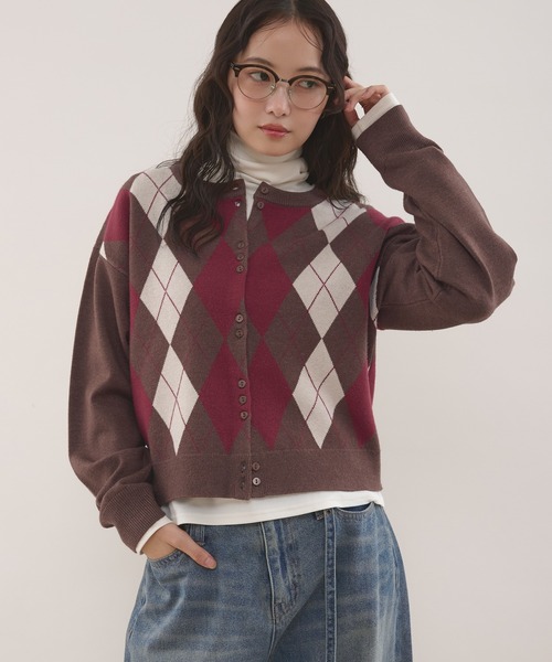 MUHET(ミュエータ)の「【set item】turtle neck inner & crew neck cardigan / タートルネックインナー&クルーネックカーディガンセット(カーディガン/ボレロ・レディース・ボルドー/ブラウン/ネイビー/グレー・FREE)」の18枚目の写真