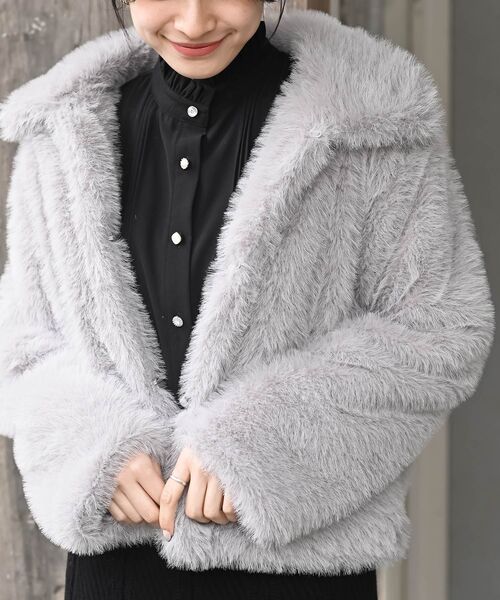 アパートバイローリーズ　モヘヤシャギーブルゾン　ライトグレー　Free size 楽天市場】【SALE／38%OFF】モヘヤシャギーブルゾン A part by