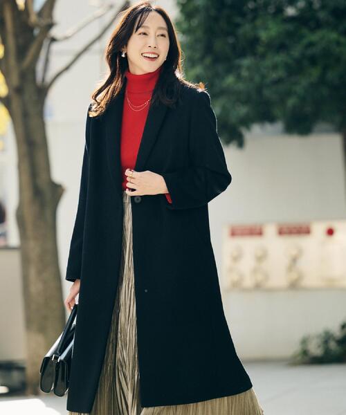 UNTITLED（アンタイトル）の「【スタイリッシュ/オンオフ兼用】ウールチェスターコート（チェスターコート・レディース・チャコールグレー/ブラック/ベージュ・00/01/02/03/04/42/44/46/48/50）」の2枚目の写真