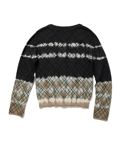 perverze Dip-dye Check Knit カーディガン Dip-dye Check Knit Cardigan（カーディガン/ボレロ）｜PERVERZE
