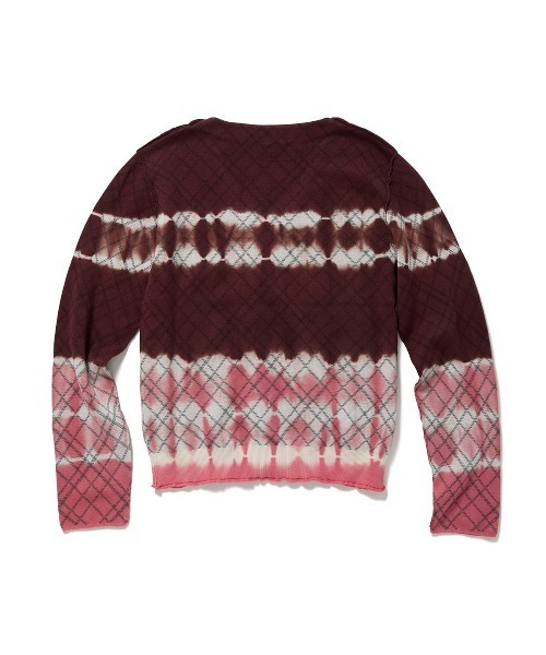 PERVERZE(パーバーズ)の「Dip-dye Check Knit Cardigan(カーディガン/ボレロ・レディース・レッド/ブラック・FREE)」の4枚目の写真
