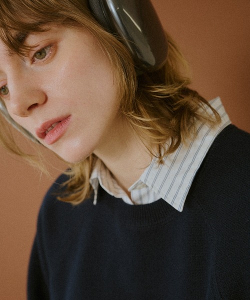 BROKEN BASE（ブロークンベース）の「Classic Soft Raglan Knit / クラシックソフトラグランニット（ニット/セーター・メンズ・ネイビー/チャコールグレー・MEDIUM/LARGE）」の5枚目の写真