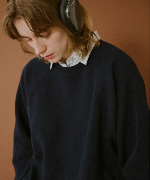 BROKEN BASE（ブロークンベース）の「Classic Soft Raglan Knit / クラシックソフトラグランニット（ニット/セーター・メンズ・ネイビー/チャコールグレー・MEDIUM/LARGE）」の6枚目の写真