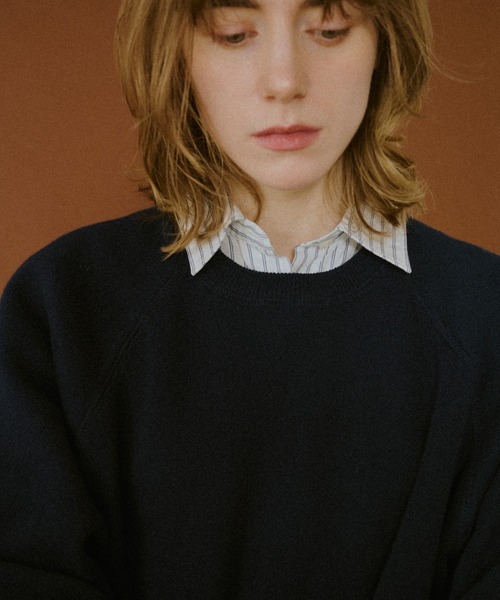 BROKEN BASE（ブロークンベース）の「Classic Soft Raglan Knit / クラシックソフトラグランニット（ニット/セーター・メンズ・ネイビー/チャコールグレー・MEDIUM/LARGE）」の8枚目の写真