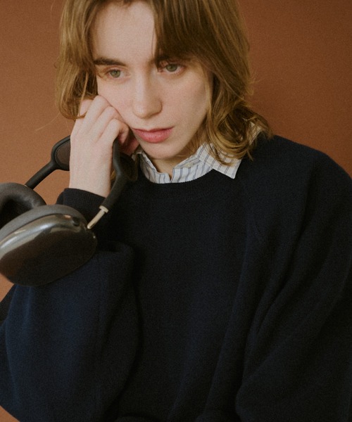 BROKEN BASE（ブロークンベース）の「Classic Soft Raglan Knit / クラシックソフトラグランニット（ニット/セーター・メンズ・ネイビー/チャコールグレー・MEDIUM/LARGE）」の10枚目の写真