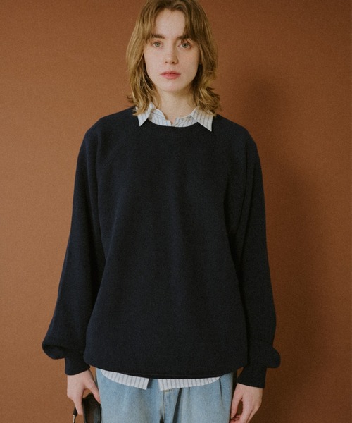 BROKEN BASE（ブロークンベース）の「Classic Soft Raglan Knit / クラシックソフトラグランニット（ニット/セーター・メンズ・ネイビー/チャコールグレー・MEDIUM/LARGE）」の13枚目の写真