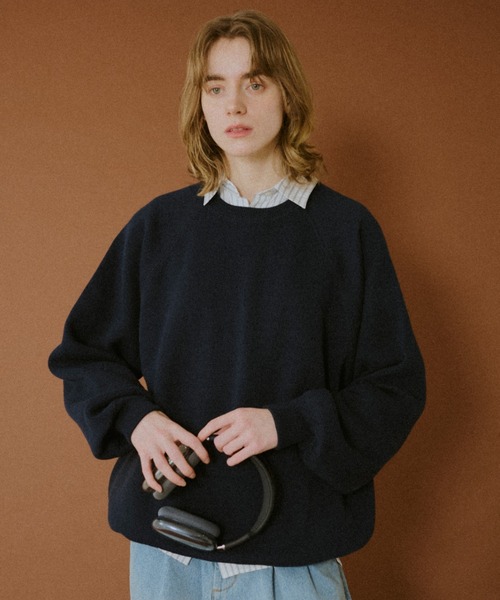 BROKEN BASE（ブロークンベース）の「Classic Soft Raglan Knit / クラシックソフトラグランニット（ニット/セーター・メンズ・ネイビー/チャコールグレー・MEDIUM/LARGE）」の15枚目の写真