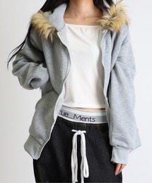 Vini（ヴィニ）の「裏起毛ファー付きジップアップパーカー（パーカー）」